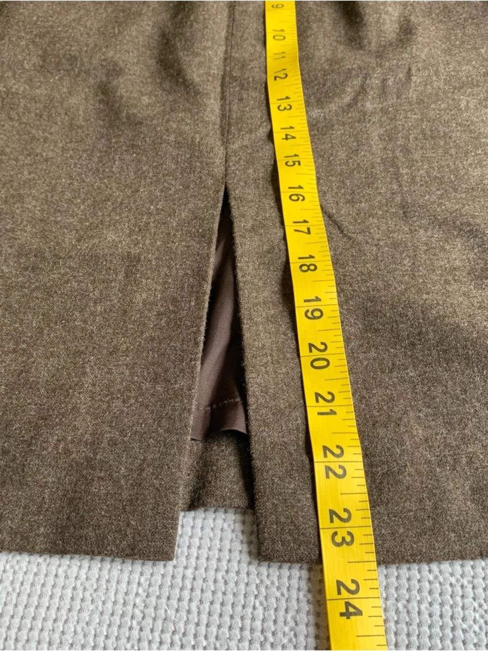 Moda International Brown Woolblend Pencil Skirt Size 4 Italy Office